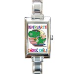 Enrollment Boy T- Shirt Goodbye Kindergarten I Am A Schoolchild Now! T- Shirt (2) Rectangle Italian Charm Watch Front