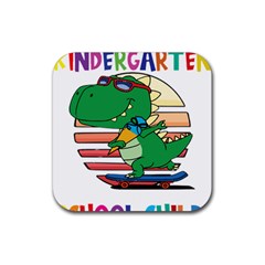 Enrollment Boy T- Shirt Goodbye Kindergarten I Am A Schoolchild Now! T- Shirt (2) Rubber Coaster (square) by ZUXUMI