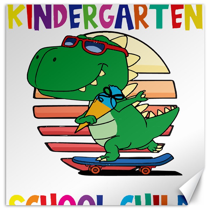 Enrollment Boy T- Shirt Goodbye Kindergarten I Am A Schoolchild Now! T- Shirt (2) Canvas 16  x 16 