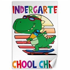 Enrollment Boy T- Shirt Goodbye Kindergarten I Am A Schoolchild Now! T- Shirt (2) Canvas 24  X 36  by ZUXUMI