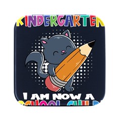 Enrollment Boy T- Shirt Goodbye Kindergarten I Am A Schoolchild Now! T- Shirt (3) Square Metal Box (black) by ZUXUMI