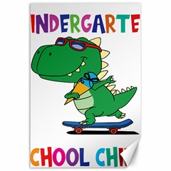 Enrollment Boy T- Shirt Goodbye Kindergarten I Am A Schoolchild Now! T- Shirt (4) Canvas 24  X 36  by ZUXUMI