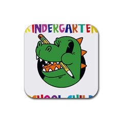 Enrollment Boy T- Shirt Goodbye Kindergarten I Am A Schoolchild Now! T- Shirt (5) Rubber Coaster (square) by ZUXUMI