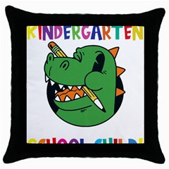 Enrollment Boy T- Shirt Goodbye Kindergarten I Am A Schoolchild Now! T- Shirt (5) Throw Pillow Case (black) by ZUXUMI