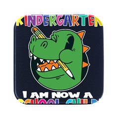 Enrollment Boy T- Shirt Goodbye Kindergarten I Am A Schoolchild Now! T- Shirt (5) Square Metal Box (black) by ZUXUMI