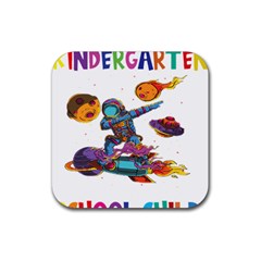 Enrollment Boy T- Shirt Goodbye Kindergarten I Am A Schoolchild Now! T- Shirt Rubber Coaster (square) by ZUXUMI