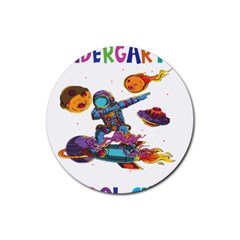 Enrollment Boy T- Shirt Goodbye Kindergarten I Am A Schoolchild Now! T- Shirt Rubber Coaster (round) by ZUXUMI