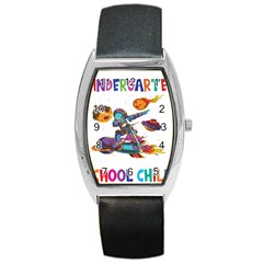 Enrollment Boy T- Shirt Goodbye Kindergarten I Am A Schoolchild Now! T- Shirt Barrel Style Metal Watch by ZUXUMI