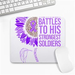 Epilepsy Awareness T- Shirt Epilepsy Awareness Sunflower God Give The Hardest Battles T- Shirt Large Mousepad by ZUXUMI