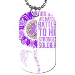 Epilepsy Awareness T- Shirt Epilepsy Awareness Sunflower God Give The Hardest Battles T- Shirt Dog Tag (two Sides) by ZUXUMI