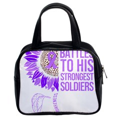 Epilepsy Awareness T- Shirt Epilepsy Awareness Sunflower God Give The Hardest Battles T- Shirt Classic Handbag (two Sides) by ZUXUMI