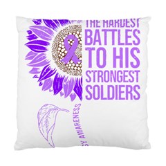 Epilepsy Awareness T- Shirt Epilepsy Awareness Sunflower God Give The Hardest Battles T- Shirt Standard Cushion Case (two Sides) by ZUXUMI