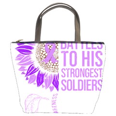 Epilepsy Awareness T- Shirt Epilepsy Awareness Sunflower God Give The Hardest Battles T- Shirt Bucket Bag by ZUXUMI