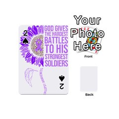 Epilepsy Awareness T- Shirt Epilepsy Awareness Sunflower God Give The Hardest Battles T- Shirt Playing Cards 54 Designs (mini) by ZUXUMI