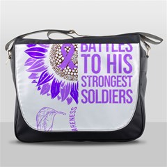 Epilepsy Awareness T- Shirt Epilepsy Awareness Sunflower God Give The Hardest Battles T- Shirt Messenger Bag by ZUXUMI