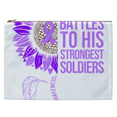 Epilepsy Awareness T- Shirt Epilepsy Awareness Sunflower God Give The Hardest Battles T- Shirt Cosmetic Bag (xxl) by ZUXUMI