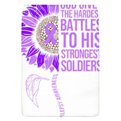 Epilepsy Awareness T- Shirt Epilepsy Awareness Sunflower God Give The Hardest Battles T- Shirt Removable Flap Cover (s) by ZUXUMI