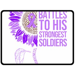 Epilepsy Awareness T- Shirt Epilepsy Awareness Sunflower God Give The Hardest Battles T- Shirt Two Sides Fleece Blanket (large) by ZUXUMI