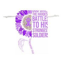 Epilepsy Awareness T- Shirt Epilepsy Awareness Sunflower God Give The Hardest Battles T- Shirt Lightweight Drawstring Pouch (m) by ZUXUMI