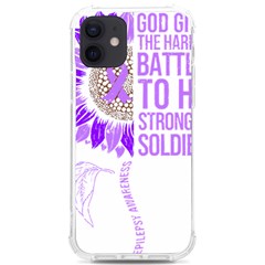 Epilepsy Awareness T- Shirt Epilepsy Awareness Sunflower God Give The Hardest Battles T- Shirt Iphone 12/12 Pro Tpu Uv Print Case by ZUXUMI