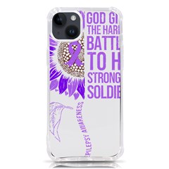 Epilepsy Awareness T- Shirt Epilepsy Awareness Sunflower God Give The Hardest Battles T- Shirt Iphone 14 Plus Tpu Uv Print Case by ZUXUMI