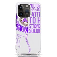 Epilepsy Awareness T- Shirt Epilepsy Awareness Sunflower God Give The Hardest Battles T- Shirt Iphone 14 Pro Tpu Uv Print Case by ZUXUMI