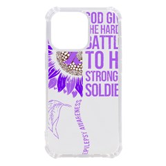 Epilepsy Awareness T- Shirt Epilepsy Awareness Sunflower God Give The Hardest Battles T- Shirt Iphone 13 Pro Tpu Uv Print Case by ZUXUMI