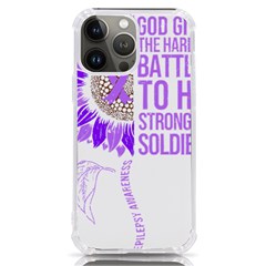 Epilepsy Awareness T- Shirt Epilepsy Awareness Sunflower God Give The Hardest Battles T- Shirt Iphone 13 Pro Max Tpu Uv Print Case by ZUXUMI