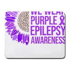 Epilepsy Awareness T- Shirt Epilepsy Awareness Sunflower In November We Wear Purple T- Shirt Small Mousepad by ZUXUMI