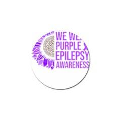 Epilepsy Awareness T- Shirt Epilepsy Awareness Sunflower In November We Wear Purple T- Shirt Golf Ball Marker by ZUXUMI