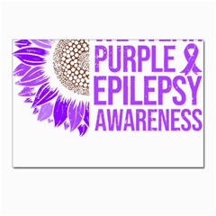 Epilepsy Awareness T- Shirt Epilepsy Awareness Sunflower In November We Wear Purple T- Shirt Postcard 4 x 6  (pkg Of 10) by ZUXUMI