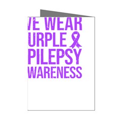 Epilepsy Awareness T- Shirt Epilepsy Awareness Sunflower In November We Wear Purple T- Shirt Mini Greeting Cards (pkg Of 8) by ZUXUMI