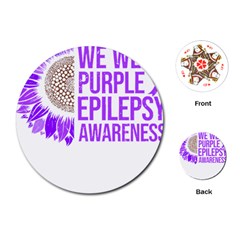 Epilepsy Awareness T- Shirt Epilepsy Awareness Sunflower In November We Wear Purple T- Shirt Playing Cards Single Design (round) by ZUXUMI