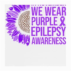 Epilepsy Awareness T- Shirt Epilepsy Awareness Sunflower In November We Wear Purple T- Shirt Medium Glasses Cloth (2 Sides) by ZUXUMI