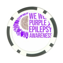 Epilepsy Awareness T- Shirt Epilepsy Awareness Sunflower In November We Wear Purple T- Shirt Poker Chip Card Guard (10 Pack) by ZUXUMI