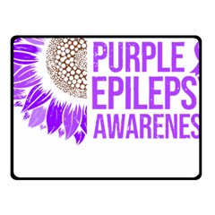 Epilepsy Awareness T- Shirt Epilepsy Awareness Sunflower In November We Wear Purple T- Shirt Fleece Blanket (small) by ZUXUMI