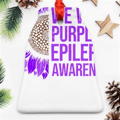 Epilepsy Awareness T- Shirt Epilepsy Awareness Sunflower In November We Wear Purple T- Shirt Bell Ornament (two Sides) by ZUXUMI