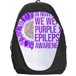 Epilepsy Awareness T- Shirt Epilepsy Awareness Sunflower In November We Wear Purple T- Shirt Backpack Bag Front