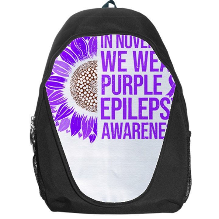 Epilepsy Awareness T- Shirt Epilepsy Awareness Sunflower In November We Wear Purple T- Shirt Backpack Bag