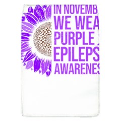 Epilepsy Awareness T- Shirt Epilepsy Awareness Sunflower In November We Wear Purple T- Shirt Removable Flap Cover (l) by ZUXUMI