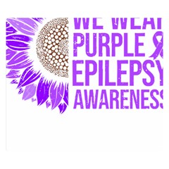 Epilepsy Awareness T- Shirt Epilepsy Awareness Sunflower In November We Wear Purple T- Shirt Two Sides Premium Plush Fleece Blanket (small) by ZUXUMI