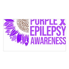 Epilepsy Awareness T- Shirt Epilepsy Awareness Sunflower In November We Wear Purple T- Shirt Satin Shawl 45  X 80 