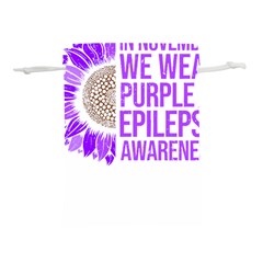 Epilepsy Awareness T- Shirt Epilepsy Awareness Sunflower In November We Wear Purple T- Shirt Lightweight Drawstring Pouch (m) by ZUXUMI