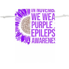 Epilepsy Awareness T- Shirt Epilepsy Awareness Sunflower In November We Wear Purple T- Shirt Lightweight Drawstring Pouch (xl) by ZUXUMI