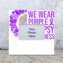 Epilepsy Awareness T- Shirt Epilepsy Awareness Sunflower In November We Wear Purple T- Shirt White Box Photo Frame 4  X 6  by ZUXUMI