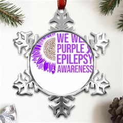 Epilepsy Awareness T- Shirt Epilepsy Awareness Sunflower In November We Wear Purple T- Shirt Metal Small Snowflake Ornament by ZUXUMI