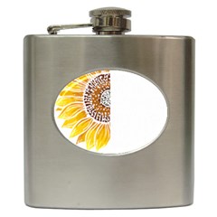 Epilepsy Awareness T- Shirt Epilepsy Awareness Sunflower My Brain Waves T- Shirt Hip Flask (6 Oz) by ZUXUMI