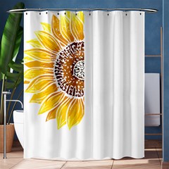 Epilepsy Awareness T- Shirt Epilepsy Awareness Sunflower My Brain Waves T- Shirt Shower Curtain 60  x 72  (Medium) 