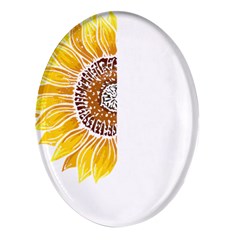 Epilepsy Awareness T- Shirt Epilepsy Awareness Sunflower My Brain Waves T- Shirt Oval Glass Fridge Magnet (4 Pack) by ZUXUMI