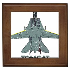 F14 Tomcat Fighter Jet T- Shirt F14 Tomcat Comic Drawing Quote T- Shirt (2) Framed Tile by ZUXUMI